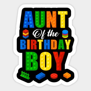 Aunt Birthday Boy Master Builder Building Bricks Blocks Sticker